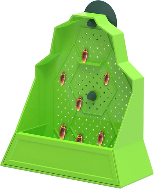 Reptile Corner Feeding Bowl with Suction Cup, Anti-Escape Insect Feeder for Chameleon, Gecko, Lizard, Frog – 7"x3"x7"