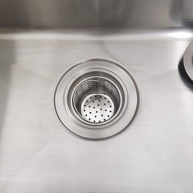 GZILA Kitchen Sink Drain Basket Only, 3-inch Basket for Kitchen Sink Strainer Replacement, Deep Cup Strainers with Handle, SUS 304 Stainless Steel
