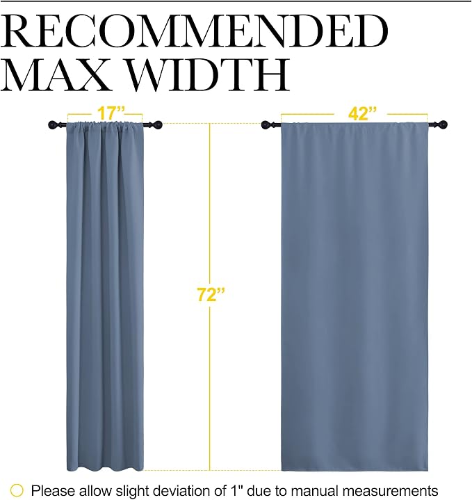 NICETOWN Stone Blue Blackout Curtains