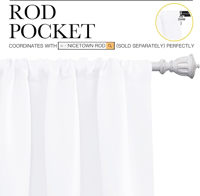 NICETOWN 50% Light Blocking Kitchen Curtains
