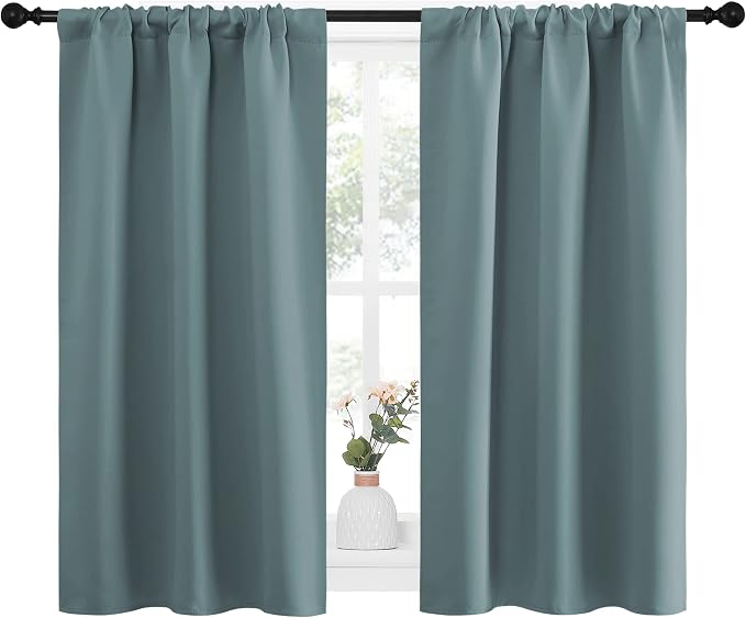 NICETOWN Greyish Blue Blackout Curtains Panels