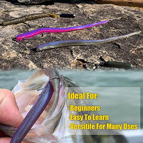 Drop Shot Rigs for Bass Fishing Ready Rig with Hooks and Sinker Weights - color: Hook Size 2-Weight 1/4 oz-Qty 5