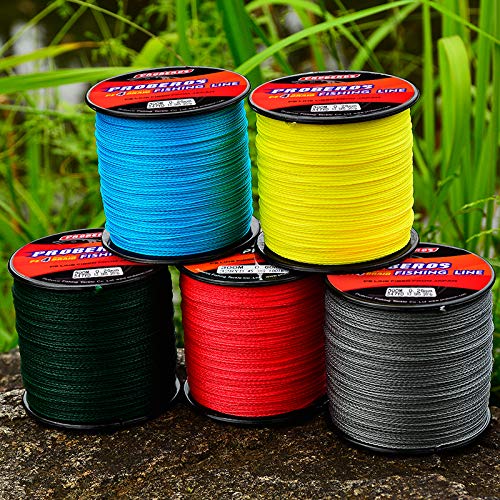 Braided Fishing Line 4 Strands Stronger Multifilament PE Braid Wire for Saltwater 6LB-100LB 110yards 328yards 547yards Super Strong Superline - color: Red, size: 547Yds/25LB