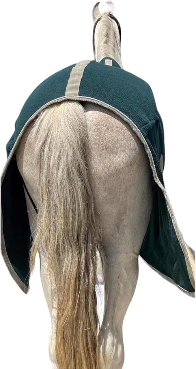 Majestic Ally Anti Pill Fleece Horse Blanket/Sheet with Silver Braided Rope (Hunter Green, 76)