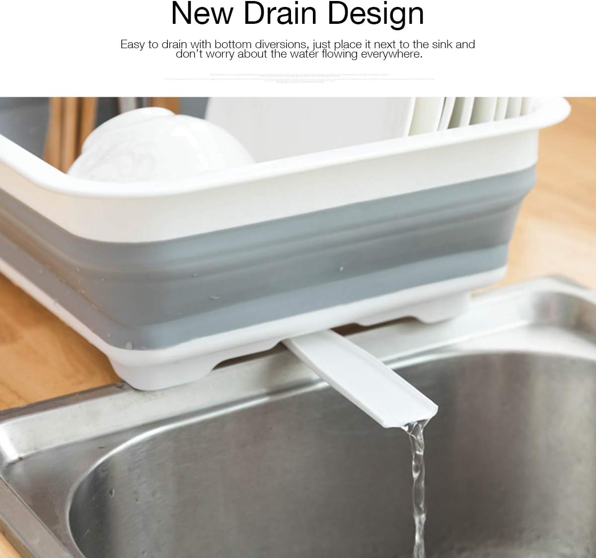 Collapsible Dish Drying Rack Portable Dinnerware Drainer Organizer for Kitchen RV Campers Travel Trailer Space Saving Kitchen Storage Tray