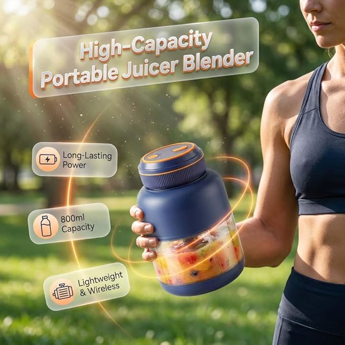 Portable Juicer Blender Cup, 2026 New 44oz Portable Wireless Juicer Cup for Shakes and Smoothies, Household Appliances Juicers Personal Blender for Fruits & Vegetables (White 27oz)