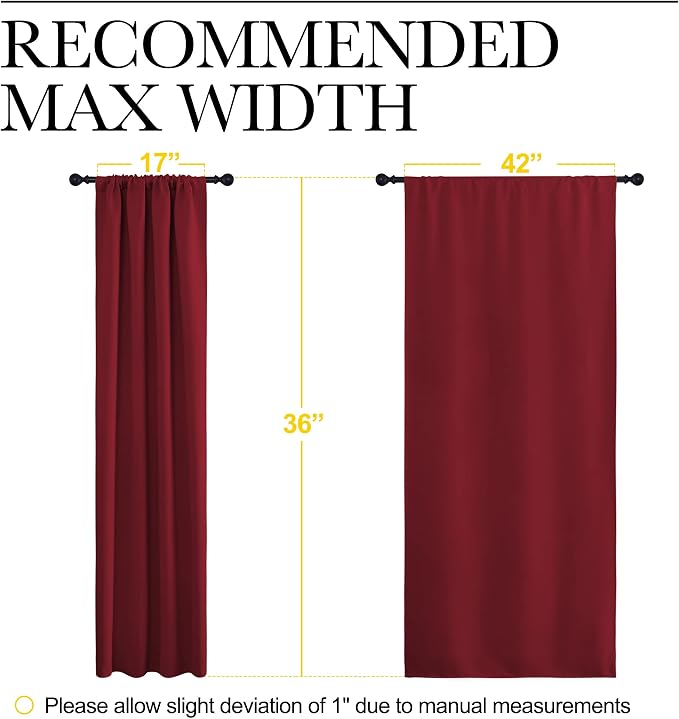 NICETOWN 36 inch Curtains for Small Windows, Thermal Insulated Privacy Short