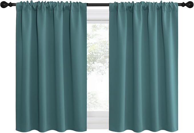 NICETOWN Blackout Curtains for Living Curtains, Sea Teal, 2 Panels, 29 by 30