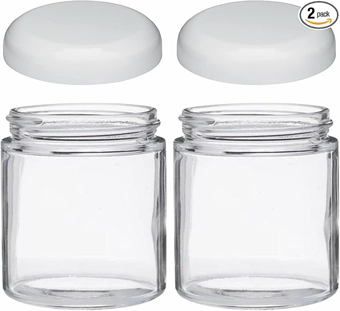 JARMING COLLECTIONS Mason Jars 16 oz Glass Extra Wide Mouth Pint Storage Jars with Lids - BPA Free Plastic Storage Lids - Made in USA - Pint Glass Jars 16 oz with White Lids