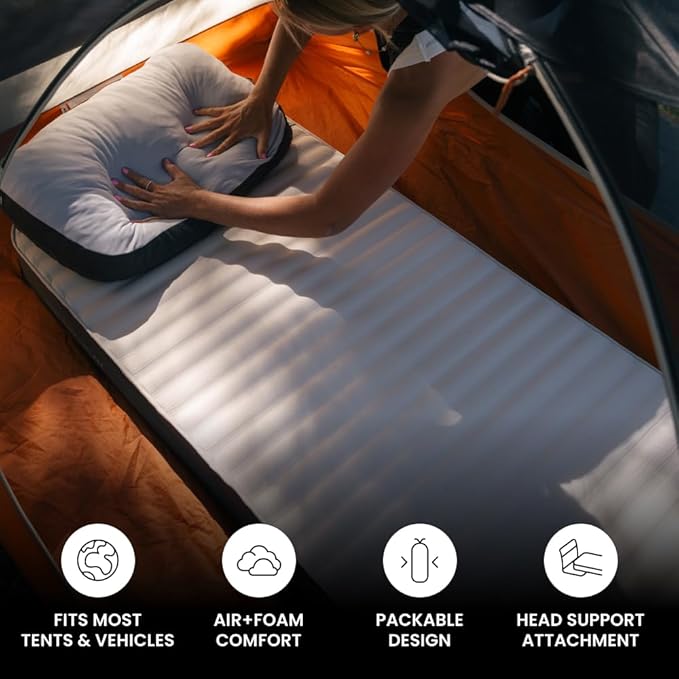 Luno AIR+Foam PRO Camping Mattress - Regular | Universal Fit | Hybrid Foam + Air Mattress