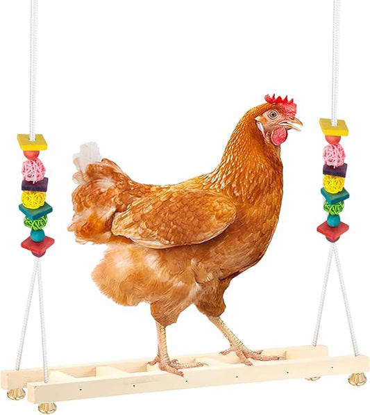 Jorewood Chicken Coop Swings, Outdoor Poultry Exercise Perch for Hens, Roosters