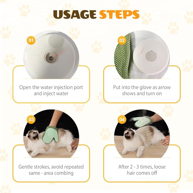 All-in-One Grooming Mist Glove for Pets, Cat Grooming Steam Gloves, Double Sided Pet Hair Remover Gloves for Clothes Furniture, Removal Glove Tool For Long Short Curly Dogs Cats Hair (Blue)