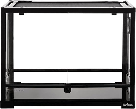 TRIXIE 32 Gallon Glass Terrarium, Double Hinged Doors, Mesh Top, Waterproof Base