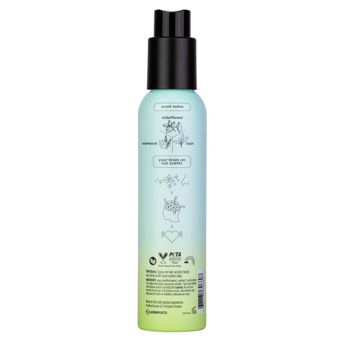 Pacifica Hair Mist Perfume & Full Body Spray for Women - Montana Sky Body Mist Fragrance w/Cedarwood, Elderflower, Black Pepper, Sage & Sandalwood Clean Beauty Alcohol-Free, Vegan & Cruelty-Free 5 oz