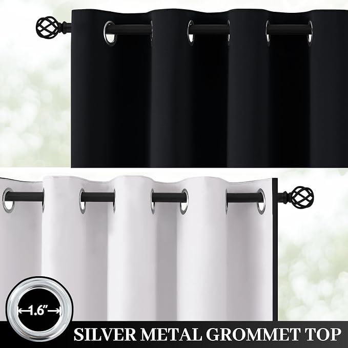 Yakamok 100% Blackout Curtain Panels 84 inches Cold and Light Blocking Drapes