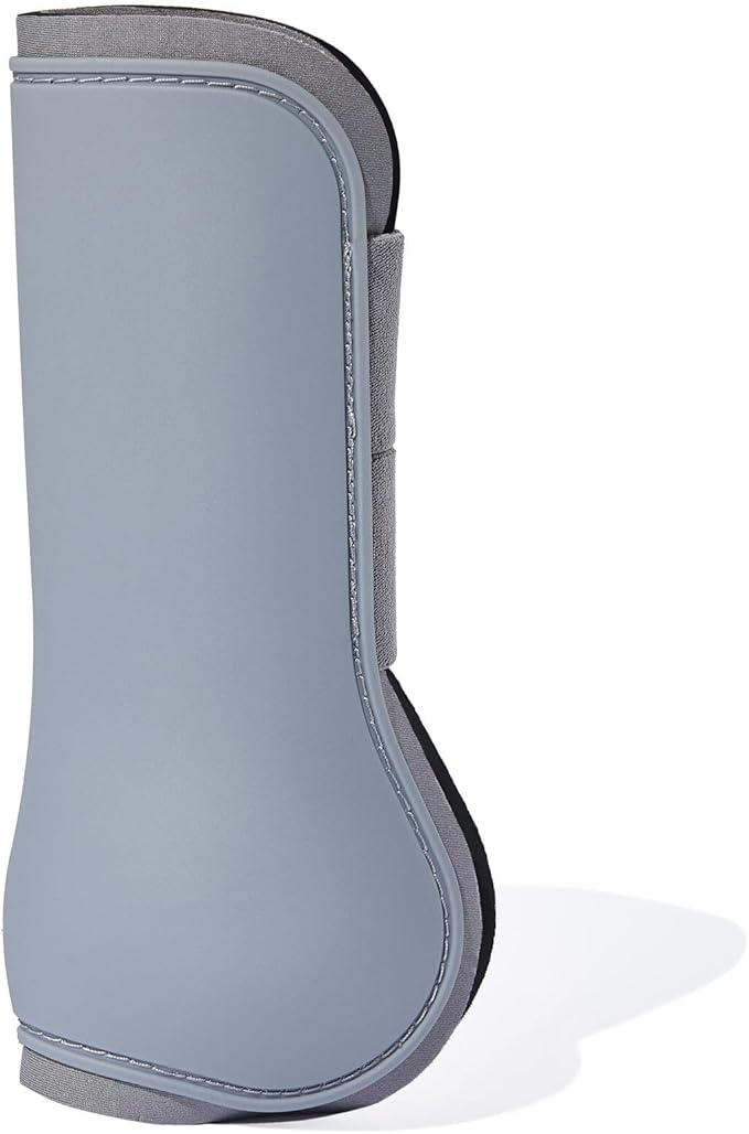HORZE Adepto Open Front Tendon Boots | Durable Shell with Neoprene Lining - Steel Grey - Horse