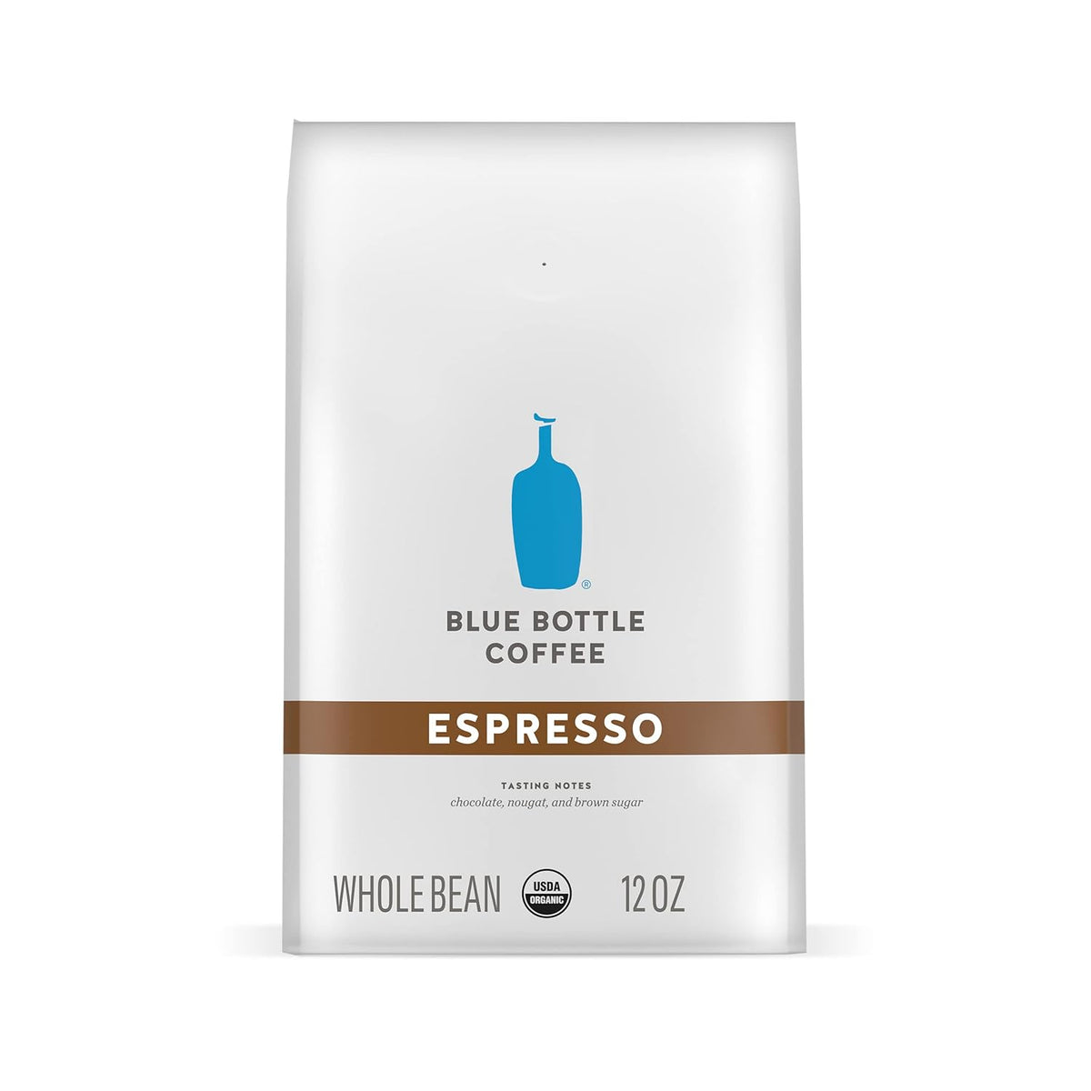 Blue Bottle Whole Bean Organic Coffee, Espresso, Dark Roast, 12 Ounce bag (Pack of 1)