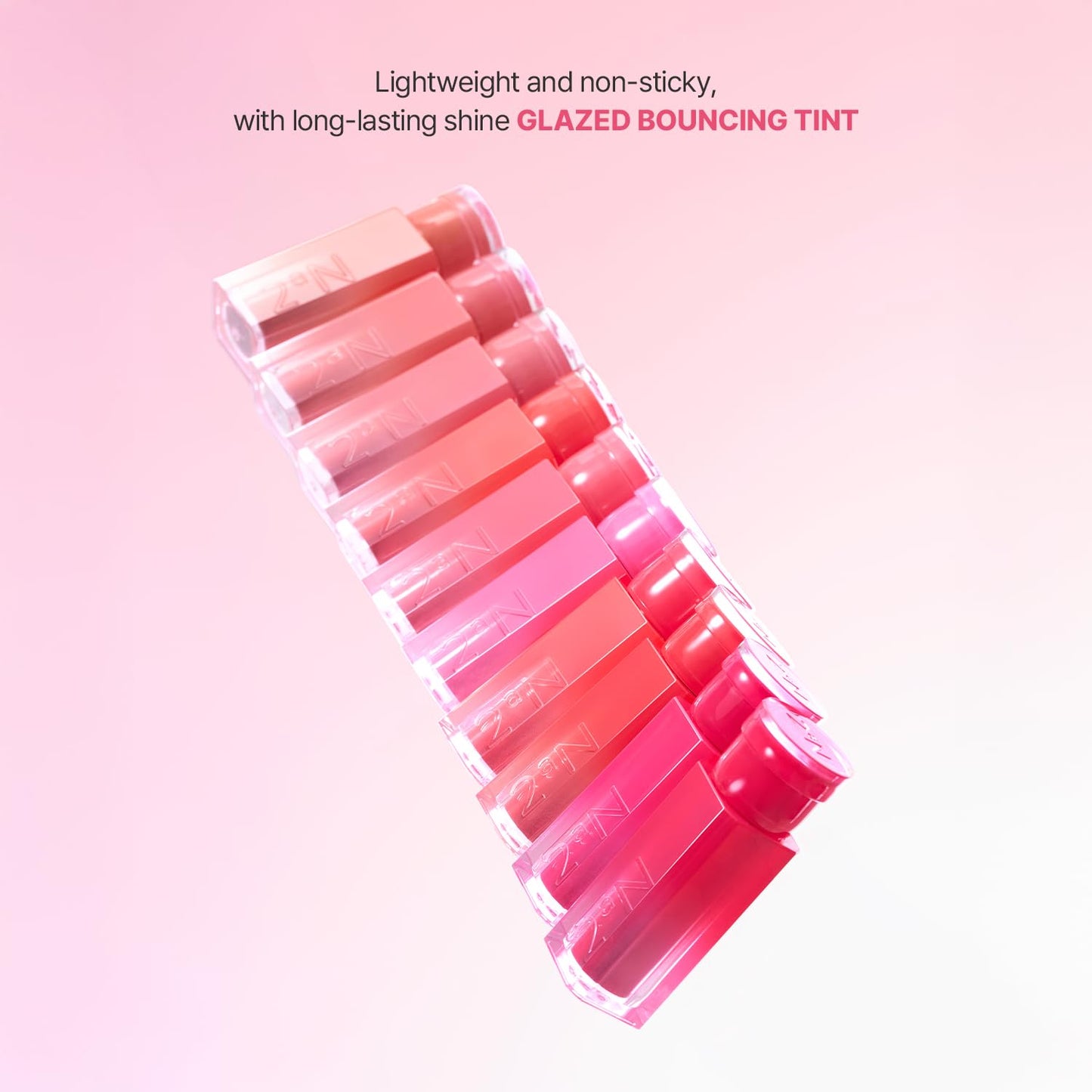 2aN Glaze Bouncing Tint – Lightweight, Moisturizing Lip Tint with High-Shine Finish, Smooth, Light Plumping, Comfortable Wear, Korean Makeup (Bubbly, 0.16 oz)