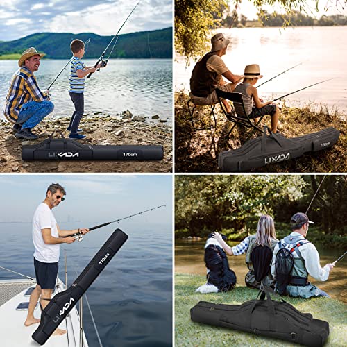 Lixada Fishing Rod Case, Portable Folding Fishing Rod Case Fishing Pole Reel Storage Bag Fishing Gears Organizer - size: 190cm