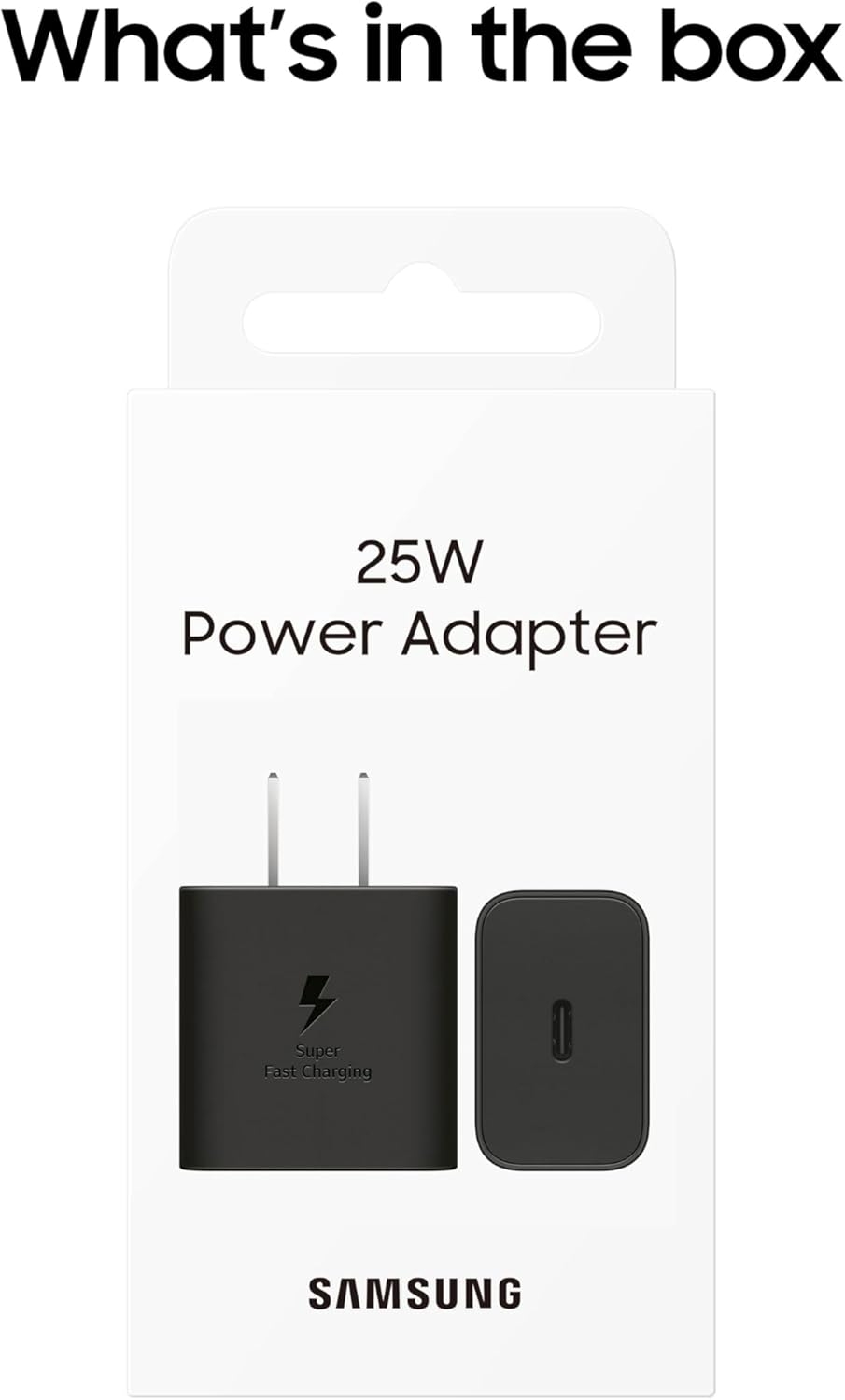 25W Wall Charger Power Adapter, Cable Not Included, Super Fast Charging, Compact Design, Energy Efficient, Compatible with Galaxy and USB Type C Devices, Black
