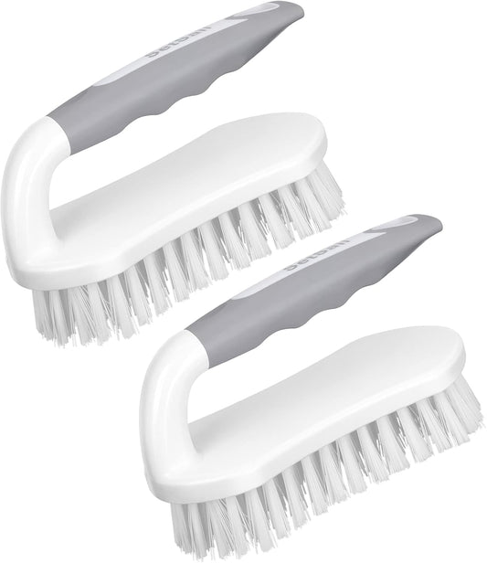 SetSail Scrub Brush, Heavy-Duty Scrub Brushes for Cleaning with Stiff Bristles Cleaning Brush for Shower, Bathroom, Carpet, Kitchen and Bathtub Scrubber - 2 Pack