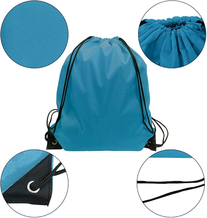 GoodtoU Drawsting Bags Backpack Bulk Cinch Bag Draw String Sport Bag 6 Color (12 pcs, 6 Color)