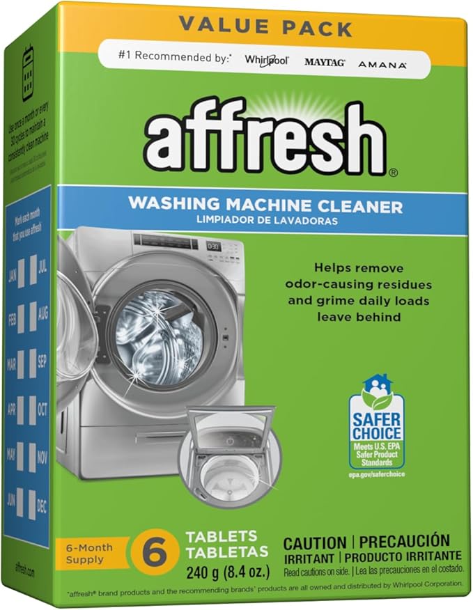 Affresh Washing Machine Cleaner, Cleans Front Load and Top Load Washers, Including HE, 6 Tablets