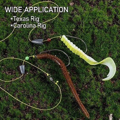 Dr.Fish EWG Hooks Bass Fishing Worm Hooks Extra Wide Gap Freshwater Fishing Carolina/Texas Rig - color: Black Nickel, size: #2/0-100Pack