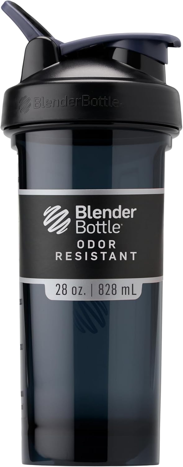 BlenderBottle Shaker Bottle Pro Series Perfect for Protein Shakes and Pre Workout, 28-Ounce, Black