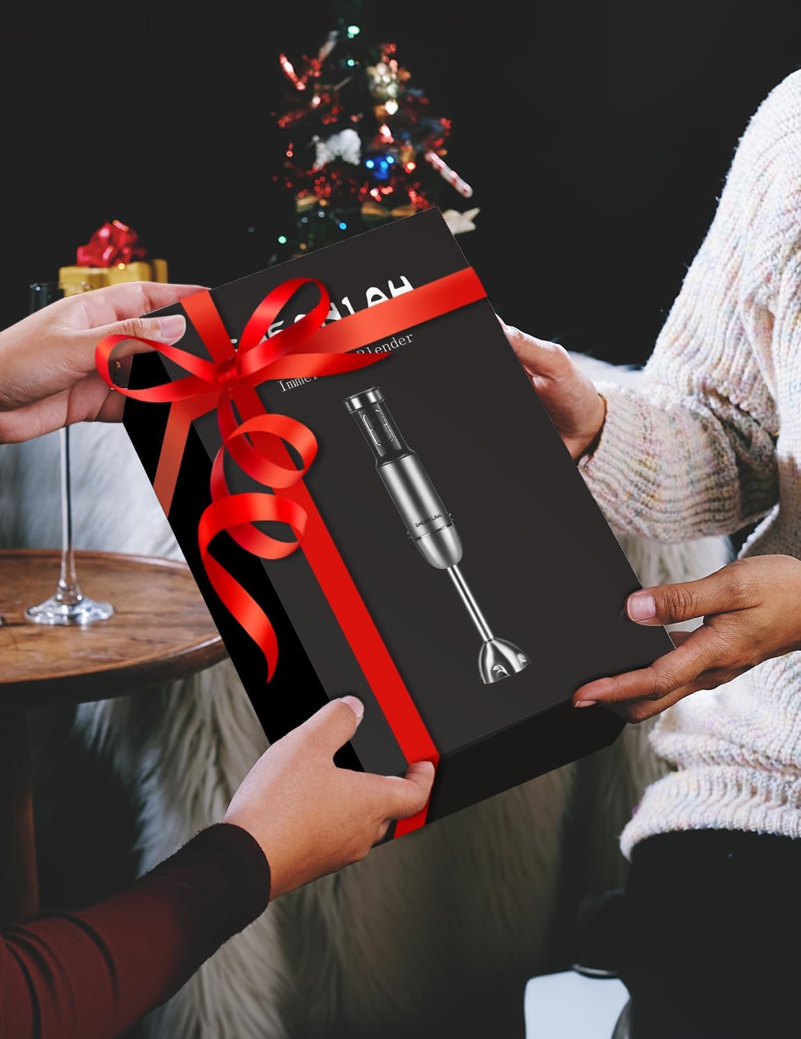 1000W Powerful Immersion Blender handheld, 2025 New Update Hand Blender with 25-Speed, Scratch-Resistant Corded Hand Mixer with Heavy-Duty Copper Brushless Motor and Gift Box