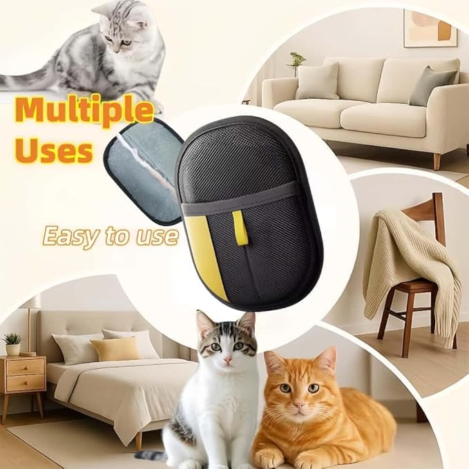 Static Pet Hair Removal Glove for Cats & Dogs, Efficient Grooming Gloves for Pet Hair, Cat Grooming Gloves for Hair Removal