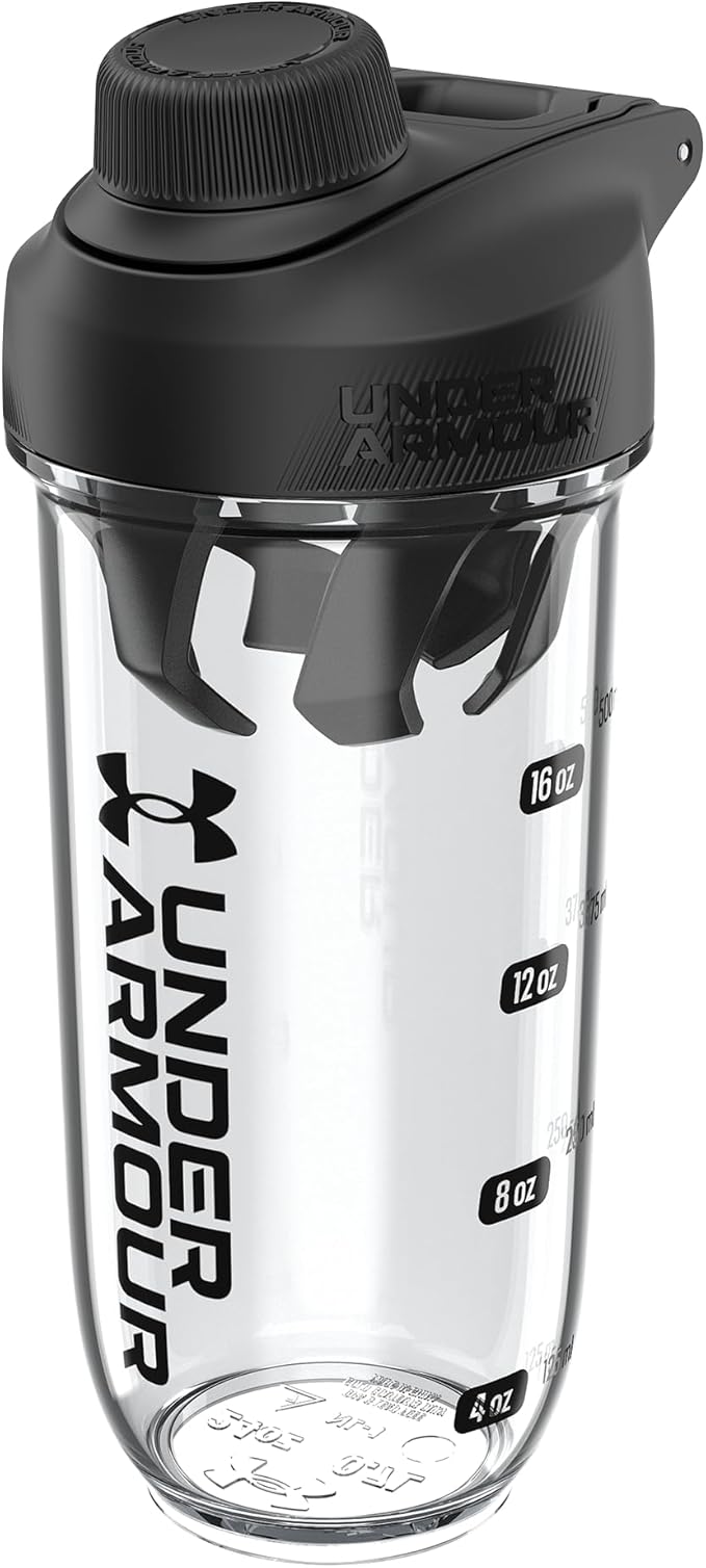 Under Armour UA 24oz Clarity Shaker Bottle Clear/Black OSFA