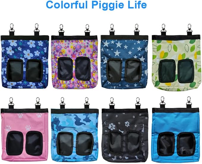 Guinea Pig Hay Feeder, Hanging Rabbit Hay Feeder Bag for Guinea Pigs Bunnies Chinchillas. Blue
