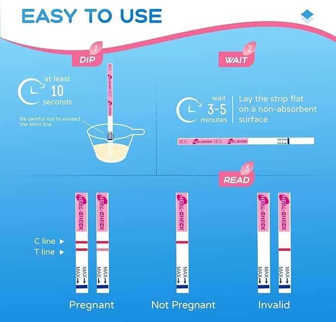 Pregnancy Tests with Cup, HEAL-CHECK Bulk Pregnancy Test Strips for Home Detection, Over 99% Accuracy, Individually Wrapped, Extra-Wide 5mm HCG Test Kit Comfortable Grip, FSA or HSA Eligible, 30 Count