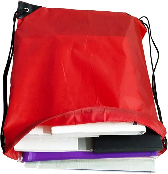GoodtoU Drawsting Bags Backpack Bulk Cinch Bag Draw String Sport Bag 6 Color (12 pcs, 6 Color)