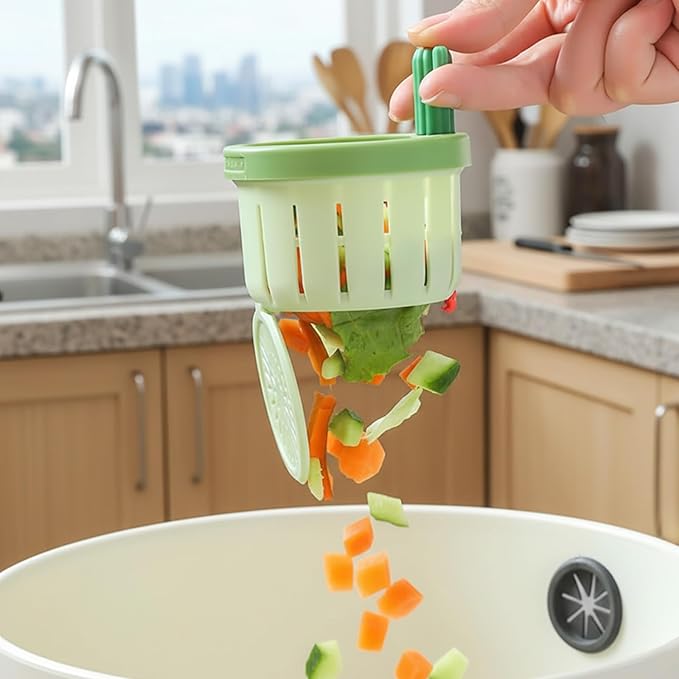 Cactus Kitchen Sink Drain Strainer, 2026 New Upgrade Self-Cleaning Press Dumping Basket, Faucet Hanging Filter Basket, Food Residue Collector Kitchen Bathroom Accessory (Green+Yellow)