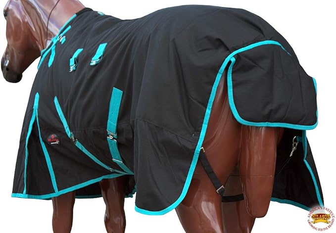 HILASON 1200D Winter Waterproof Poly Horse Blanket Belly Wrap | Turnout Blankets for Horses