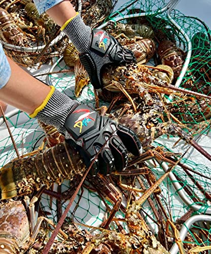 D Vein Lobster Diving Gloves, Cut & Puncture Resistant for Spearfishing - size: Medium