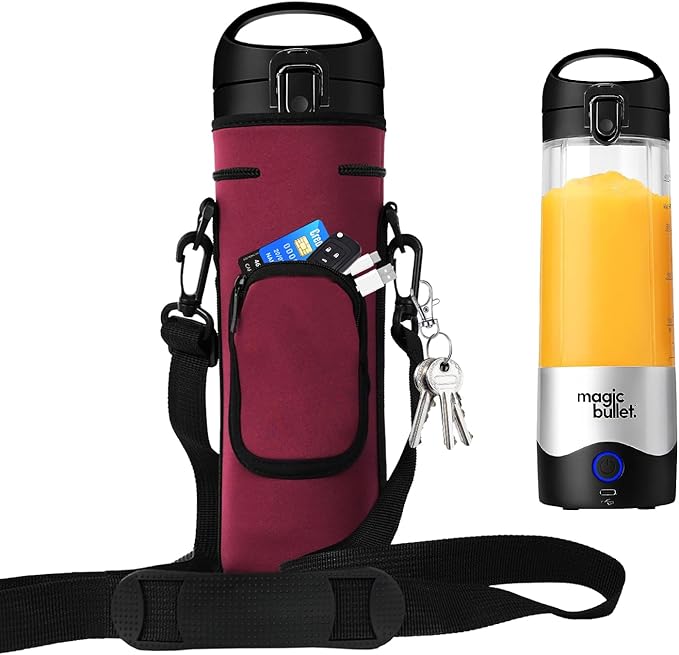 Portable Blender Carrying Case for Magic Bullet (MBPB50100 MBPB50100W MBPB50100FP MBPB50100AK), Storage Bag with Shoulder Strap and Pocket (Cranberry Red)