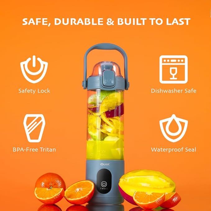 Portable Blender - Cordless 24oz. Personal Blender for Shakes and Smoothies, Licuadora, BPA Free - Ice Crush, Dishwasher safe parts, Waterproof, Triple Batteries, Juicer Cup (White)