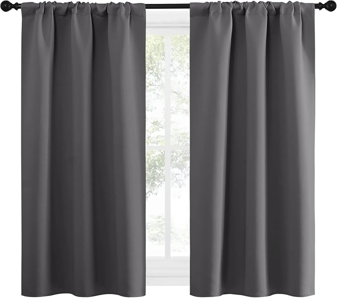 NICETOWN Grey Window Curtains for Bedroom
