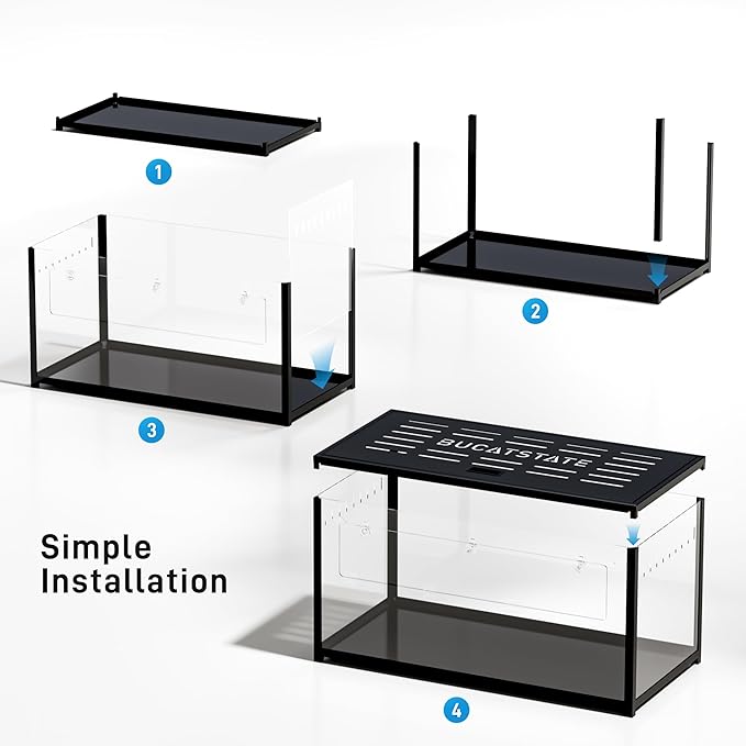 BUCATSTATE Hamster Cage Metal 2.0 - Small Animal Habitats Large Stackable with Top Access Easy Assemble 39.3L*19.7W*20.6H Inches Dwarf Syrian Hamster House for Guinea Pig, Gerbil (774sq inch Black)