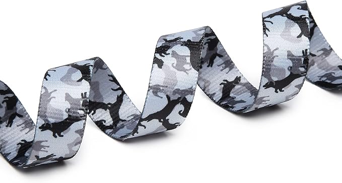 Mercano Adjustable Dog Collar - Special Design Patterns, Soft Nylon Comfortable Durable Pet Collar for Small Medium Large Dogs (L, Dog Camouflage Grey)