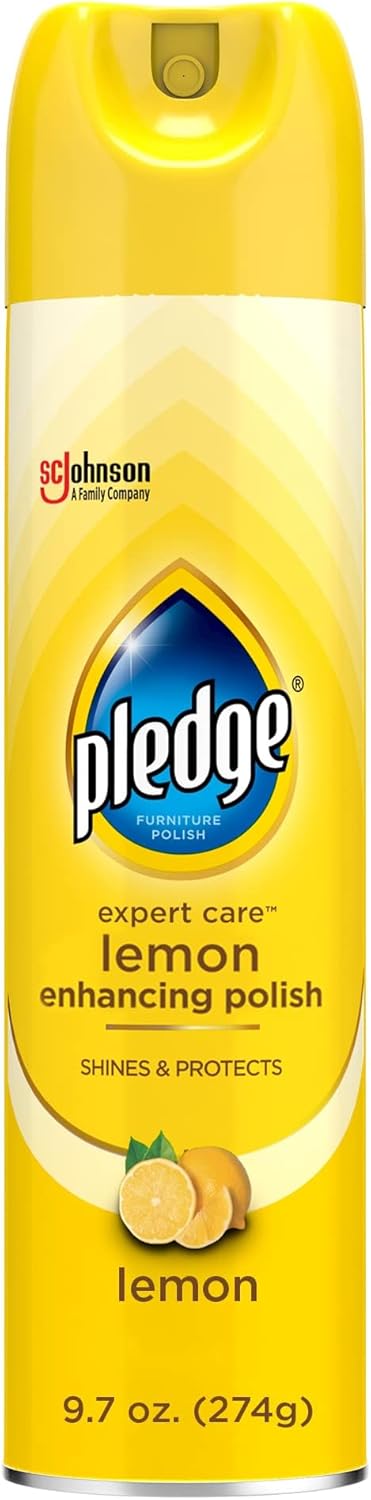 Pledge Enhancing Polish, Furniture & Wood Spray, Lemon Scent, 9.7oz