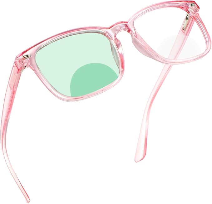 YEIN Bifocal Reading Glasses with Blue Light Blocking Lenses, Bifocal Reader for Women, Vintage Square frame with Spring Hinge (+0.50/+2.75 magnification)