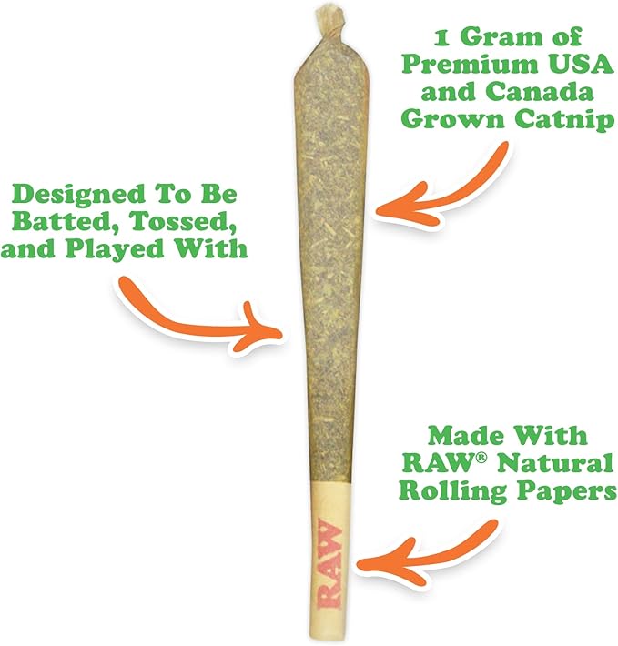 Meowijuana Cloud 9 Bundle | King Size Catnip Joints and Meowi-Waui | Hand Harvested and Rolled Dried High Potency Catnip | Grown in North America