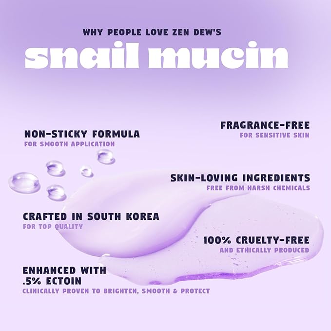 Star Light Korean Snail Mucin Serum (3.38 oz) Brightening & Hydrating K Beauty Face Serum for Glass Skin Glow – Smoothing Korean Skin Care