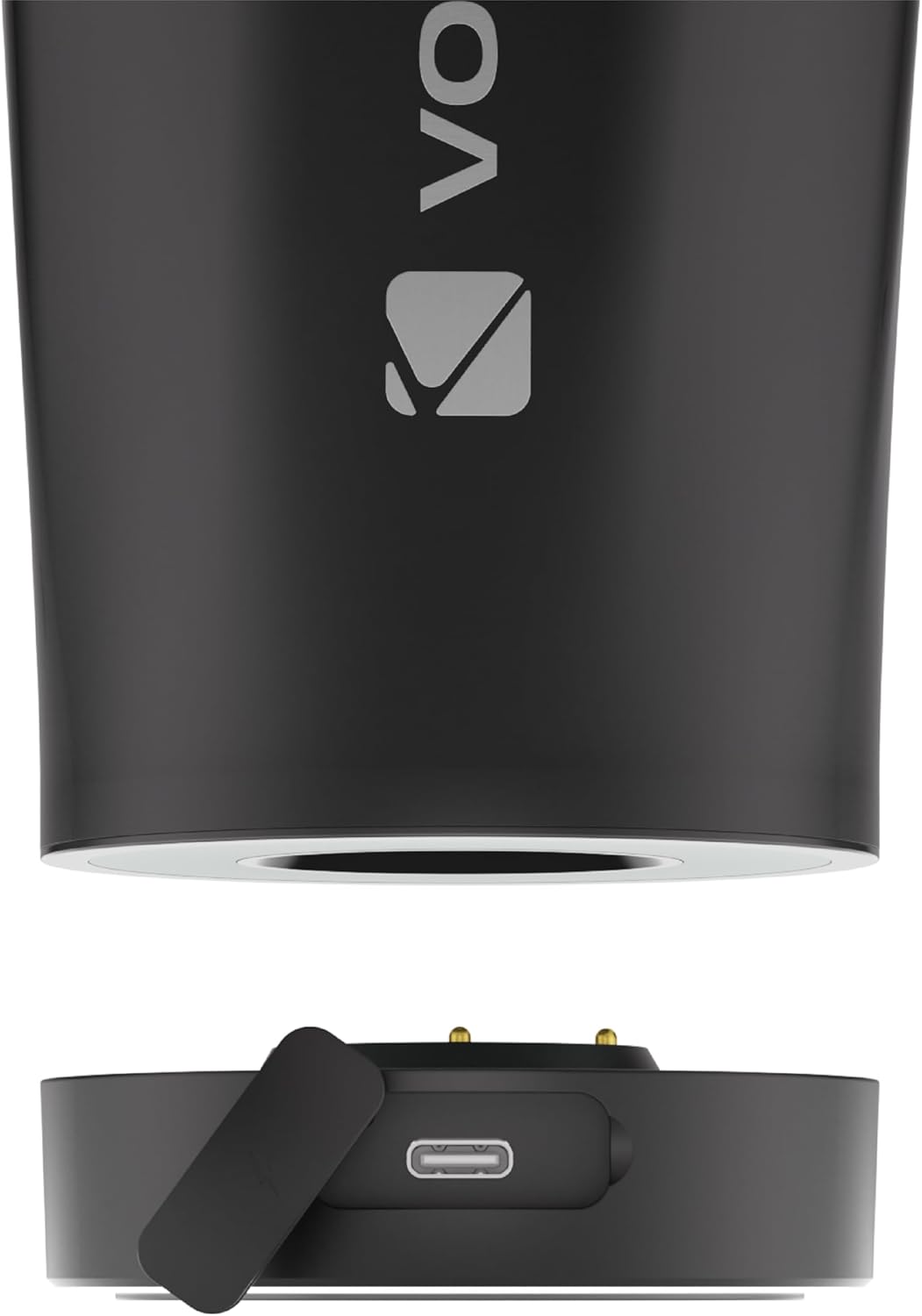 VOLTRX ChillMix Shaker Bottle Insulated Stainless Steel - USB C Rechargeable Electric Protein Shake Mixer, Shaker Cups for Protein Shakes and Meal Replacement, Obsidian Black, 16 oz