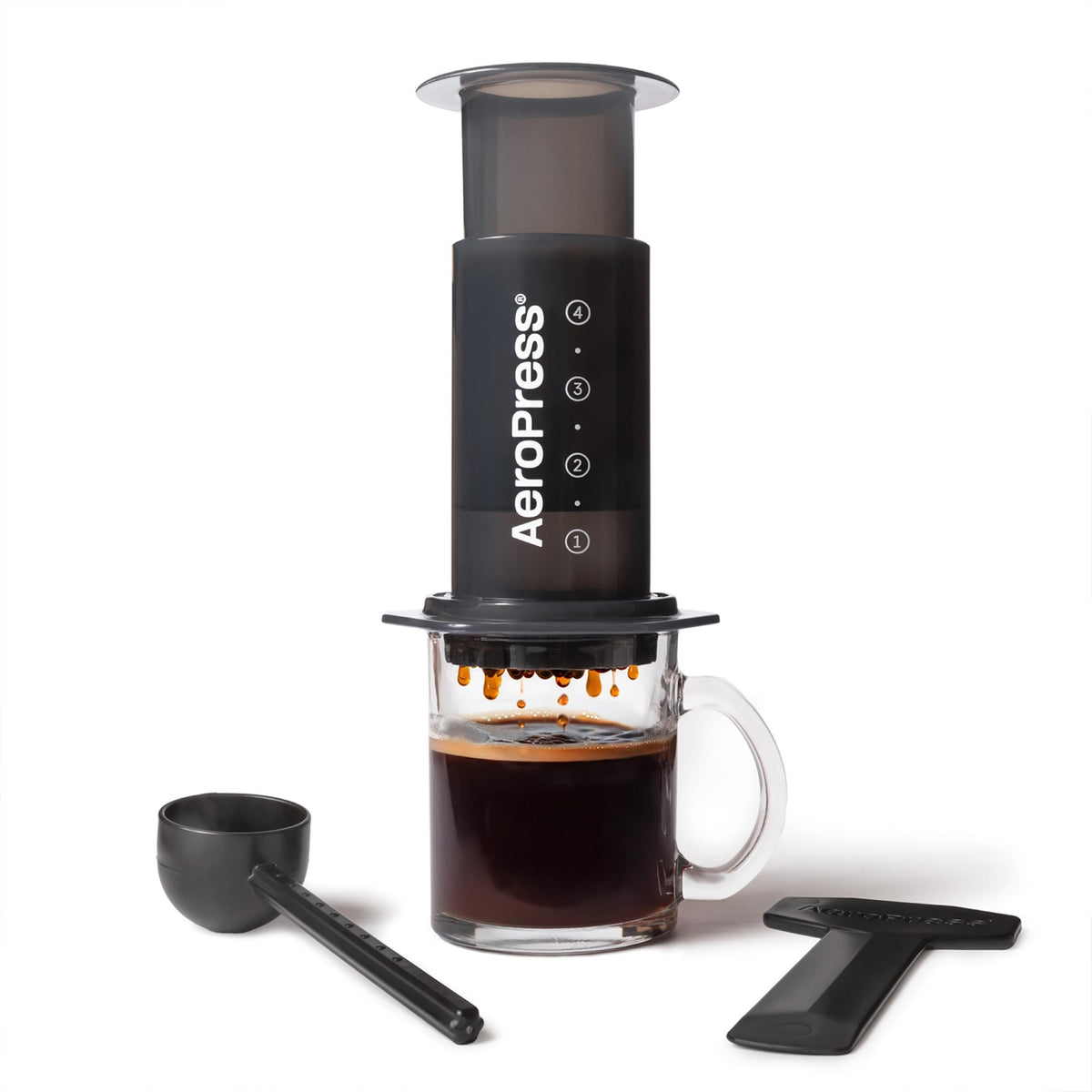 AeroPress Original Coffee Press - All-in-One French Press, Pour-Over & Espresso Style Manual Brewer, 2 Min Brew for Less Bitterness, More Flavor, Small Portable Coffee Maker, Travel & Camping