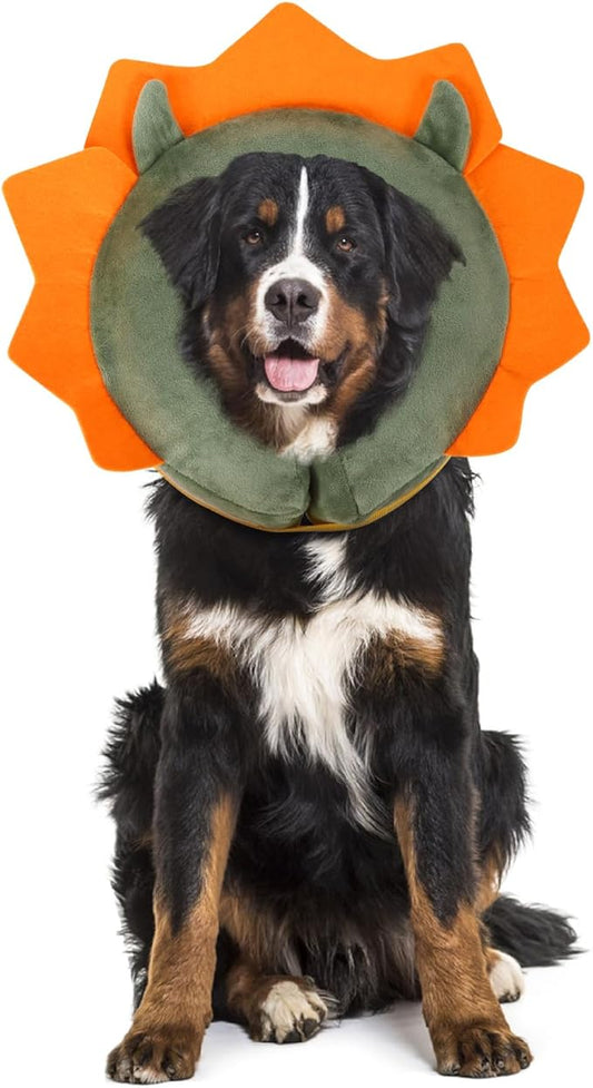 IEUUMLER Inflatable Recovery Dog Collar, Protective Donut Cone, Adjustable Soft Collar for Dog and Cat After Surgery Prevent from Biting & Scratching EU002 - Green Demon M